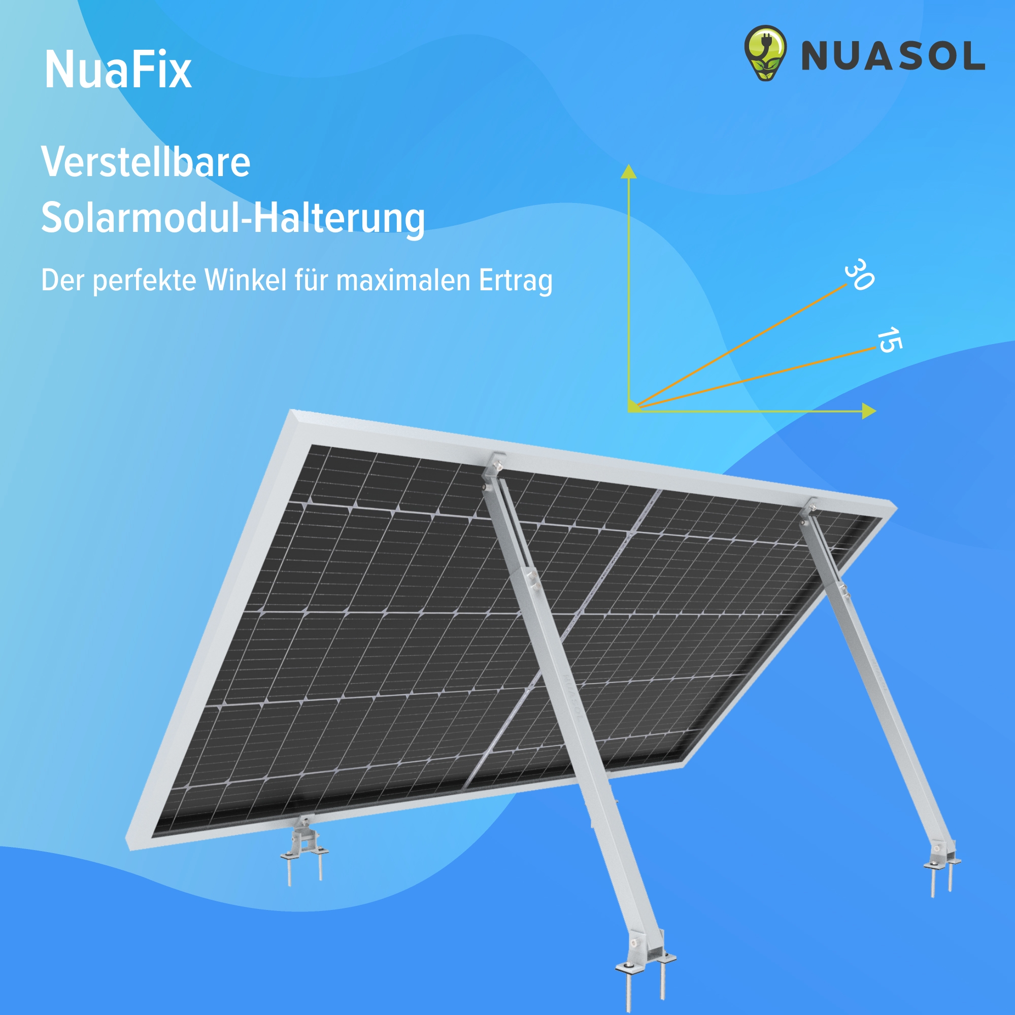 solarpanel halterung, Solarhalterung, Modul 15-30° Individuell