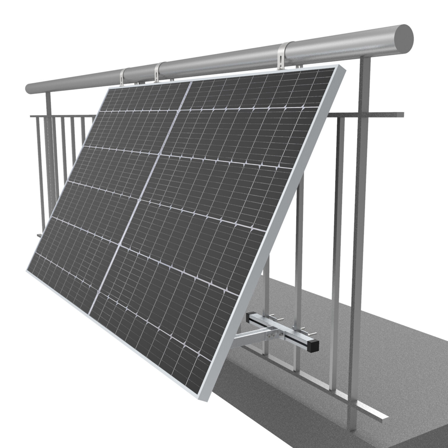 NuaFix BalkongeländeHalterung rund für ein Solarmodul NUASOL