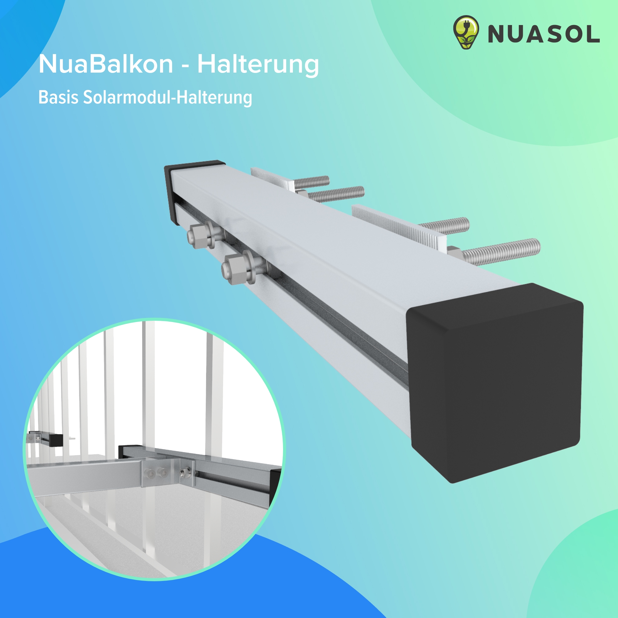 NuaSol - Verstellbare Halterung 30° - 60° Schwarz 2er Set - 4252023116794 -  Halterungen